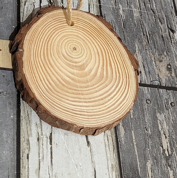 2 for $5 Item: Pink Christmas Tree Wood Slice Christmas Ornament New! - Picture 2 of 5